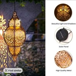 NEW Solar Lights Outdoor Garden Decor Solar Lantern Waterproof  Moroccan Outdoor Decorations for Patio Pathway Yard Backyard Garden Decorative (1 P