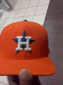 Orange and Blue Astros fitted Cap