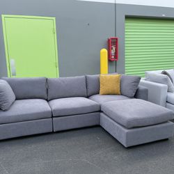 New Grey 4 Piece Modular Sectional Couch