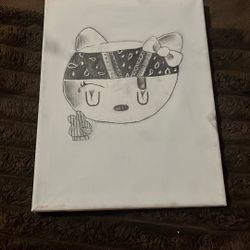 Chola Kitty L Canvass Drawing (Self Made)