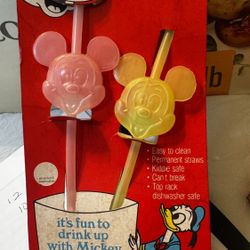 Vintage Mickey Mouse Happy Straws 2 Pack