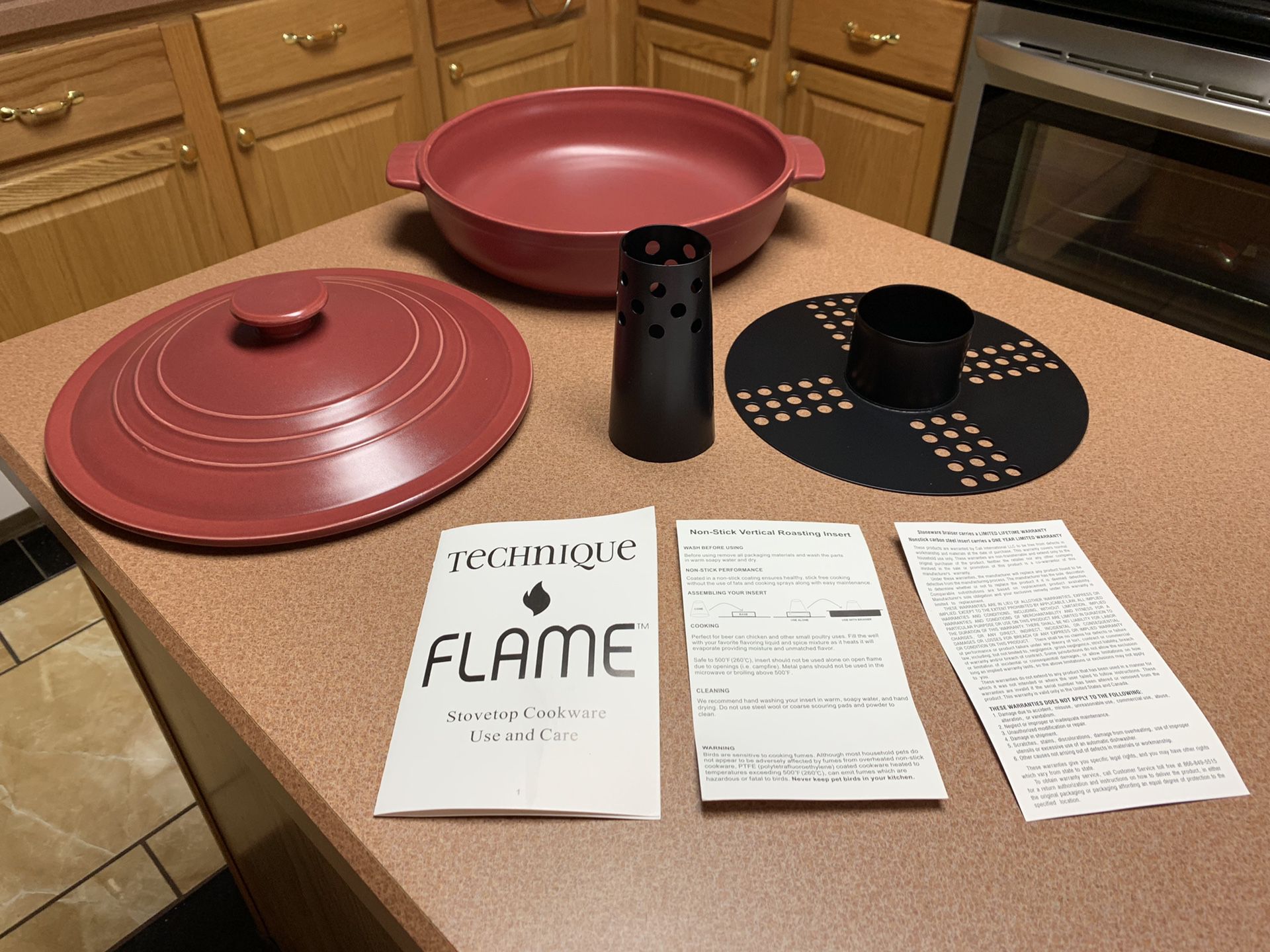 Technique Flame 12 Covered Casserole with Removable Roasting