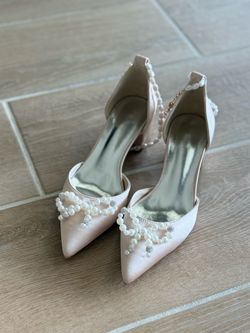 Pearl pointed toe pumps