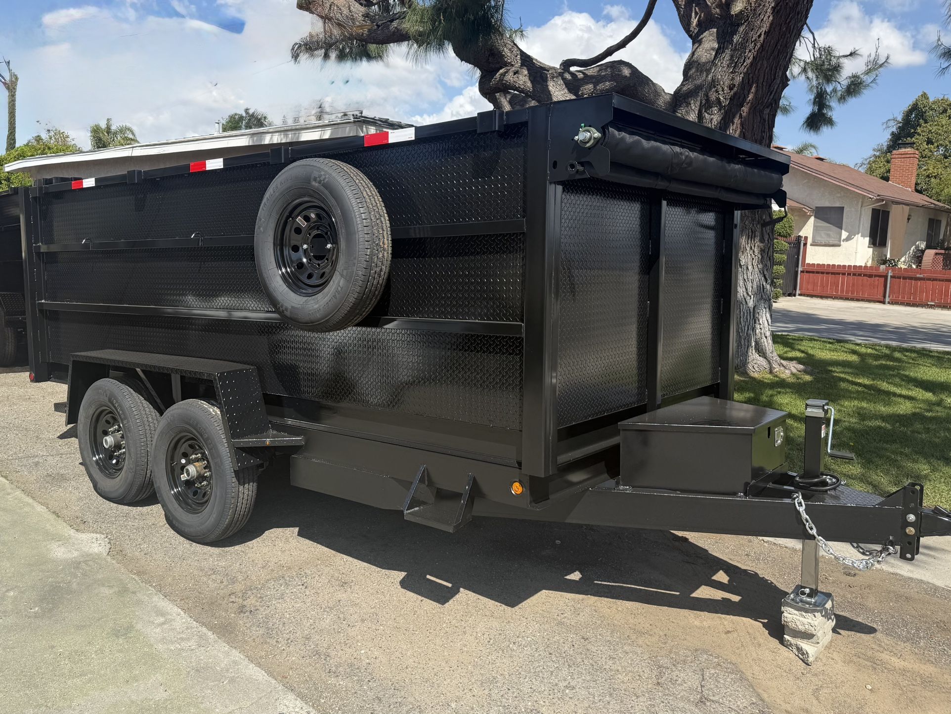 14ft Long Hydraulic Scissor Lift Dump Trailer/Traila de Tijera