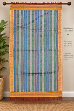 Authentic Handwoven Timor Tais Textile 53" × 34" - Natural Dye Cotton - Wall Hanging