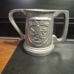 Vintage Red Lion Houston RWP Wilton Pewter Double Handle Mug