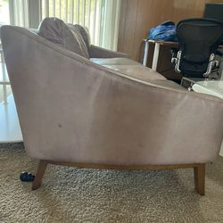 Grey Leather Sofa 7ft