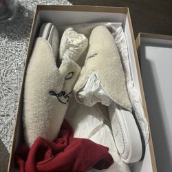 Christian Louboutin white flats 