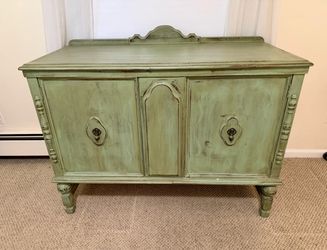 Charming Vintage Sage Green Cabinet / Buffet / Credenza