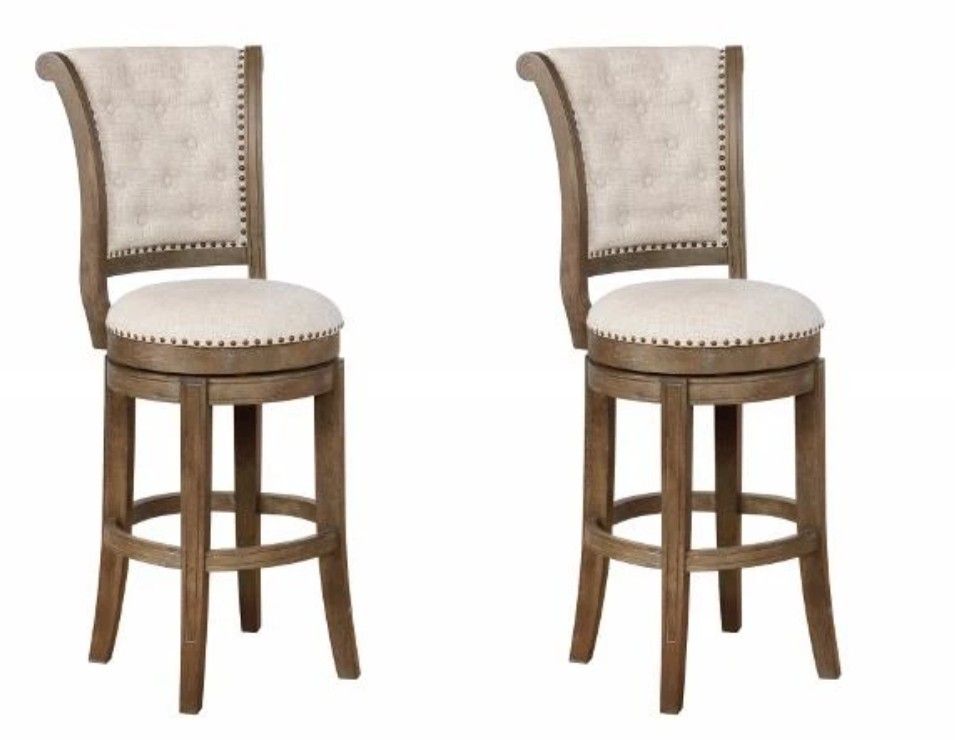 ✔Granville Gray Swivel Bar Stool, Set Of 2✔Brand New