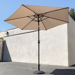 (Brand New) $70 Patio Umbrella Set (10 FT Umbrella and 26lbs Weight Base) Tilt Crank, Outdoor Garden Market 