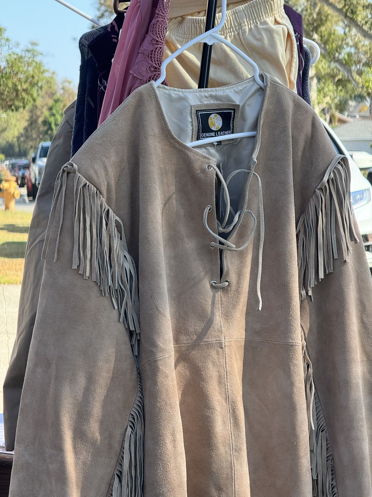 Leather Leather Fringe Jacket