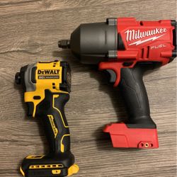 Milwaukee   Fuel    1/2’’ Impact  Wrench And   DeWalt 20 V Brushless  Atomic Compact Series    