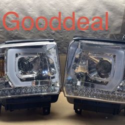 *Broken Tab* OH183 Fit 14-15 GMC Sierra 1500/2500HD/3500HD Plank Style Led Headlight 