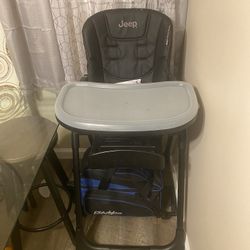 Jeep Black Leather High Chair 