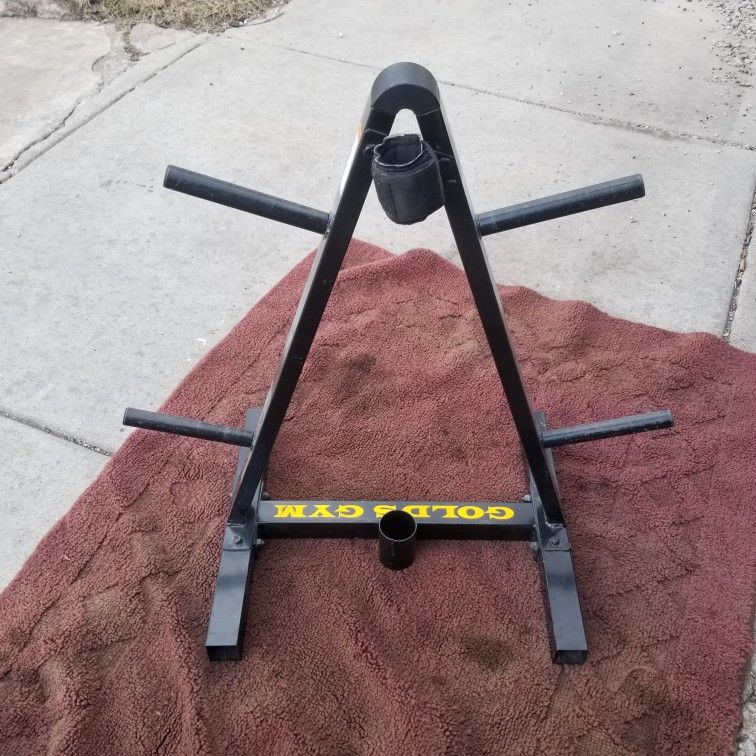 GOLD'S GYM 1" HOLE WEIGHT TREE
4 HORNS AND BAR HOLDER (HOLDS 1" OR. 2" BAR)
7111 S. WESTERN WALGREENS
$50. CASH ONLY