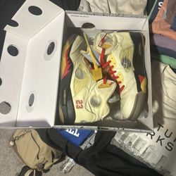 Off White Jordan 5 "Sail" Size 13