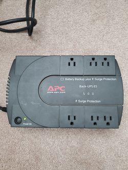 APC BACK-UPS ES 500 BATTERY BACKUP AND SURGE PROTECTION with NEW BATTERY