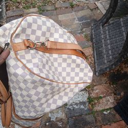 LOUIS VUITTON DAMIER AZUR KEEPALL BANDOULIERE 55
