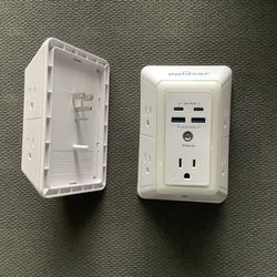 2 Pieces Multi Plug Outlet With Usb And Nightlight