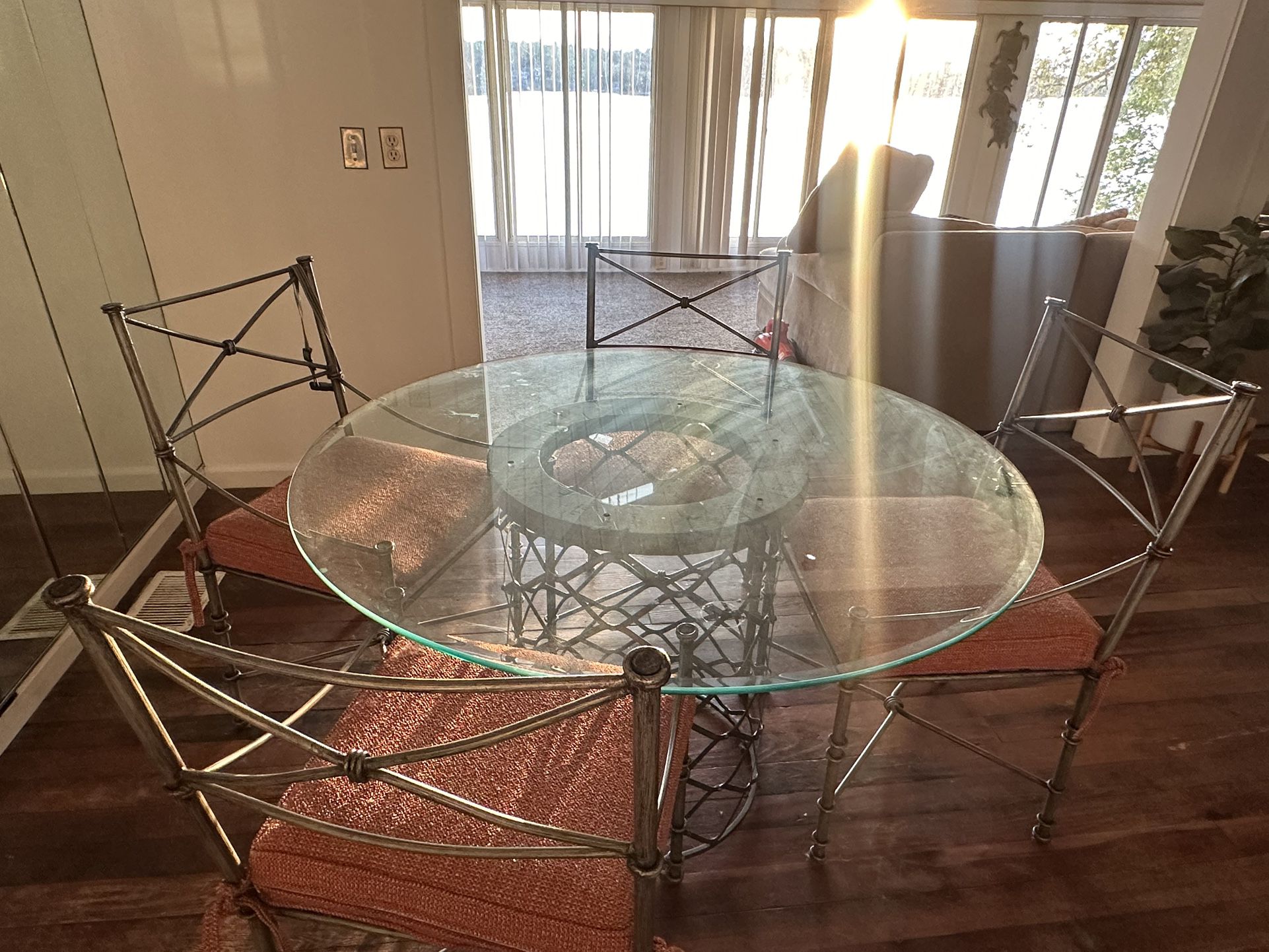 Glass Dinner Table With Chairs 