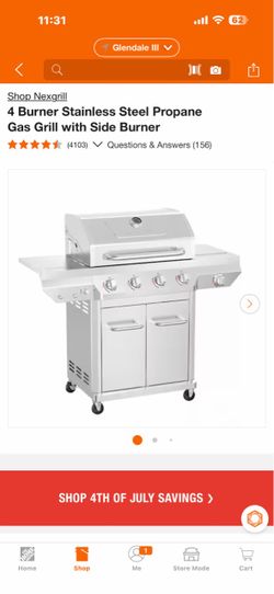 Shop Nexgrill 4 Burner Stainless Steel Propane Gas Grill with Side Burner