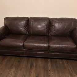 2 dark Brown Leather sofas