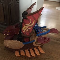 Fisher Price Imaginext Red Dragon Serpent Viking Ship From 2010
