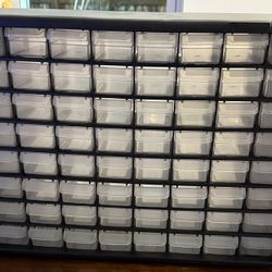 Akro-Mils 64 Drawer Plastic Cabinet Storage Organizer with Drawers for Hardware, Small Parts, Craft Supplies, Black