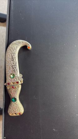 Decorative Miniature Dagger with Gemstone Accents