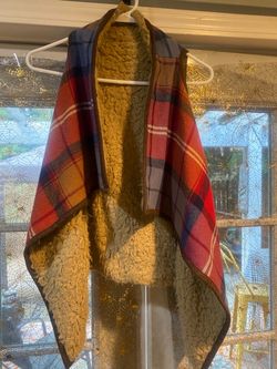 Plaid Sherpa-Lined Open Front Vest