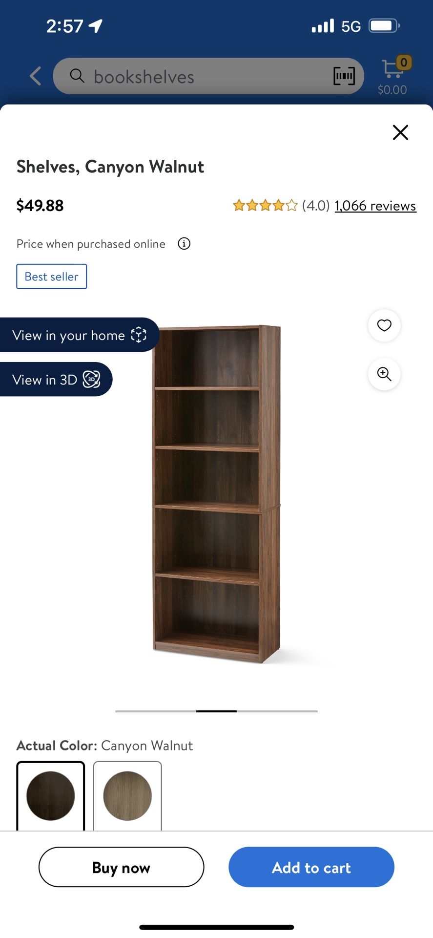 2 Mainstays 5 Shelf Bookshelf With Adjustable Shelves for Sale in