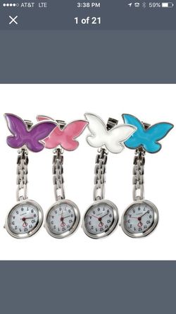 Pink butterfly purse watch