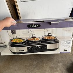 Bella Triple Slow Cooker Buffet And Server 