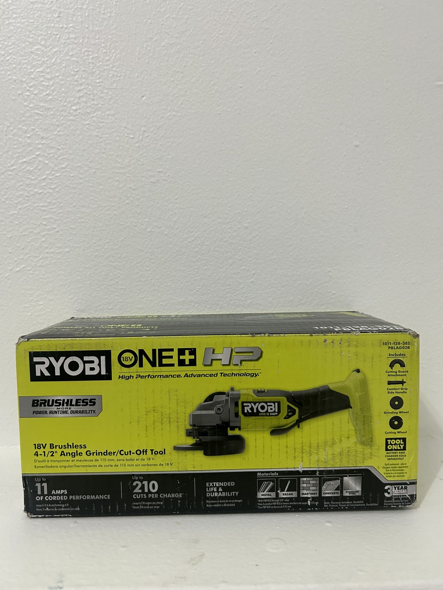 RYOBI 18V Brushless 4-1/2” Angle Grinder/ Cut Off Tool