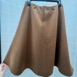Mocha Brown A-Line Skirt (Lined) – 25” Length