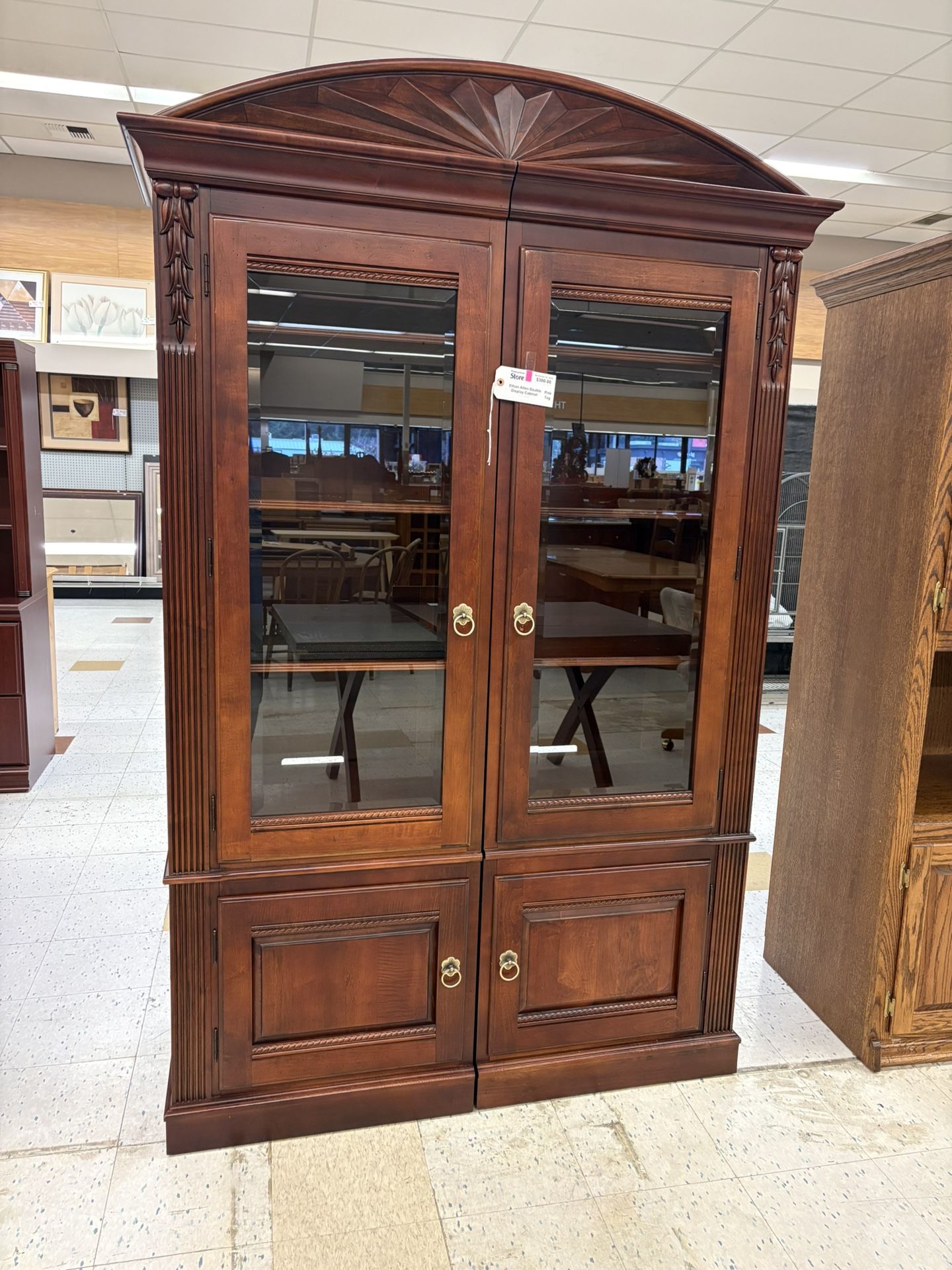 Ethan Allen Double Display Cabinet