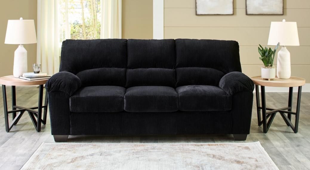 Corduroy Black Sofa
