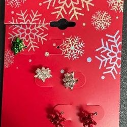 Two Sets of Christmas Earrings Red and White never used just $3 
