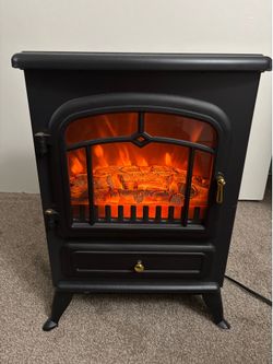 22" Electric Fireplace Heater Stove - Black