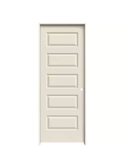 JELD-WEN 36 in. x 80 in. Rockport Primed Left-Hand Smooth Molded Composite Single Prehung Interior Door