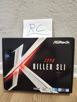 ASRock Z270 Killer SLI 1151 motherboard with an Intel Pentium G4400 cpu (3.GHz) and (1) 8GB HyperX HX421C14FW2/8 DDR4 RAM module