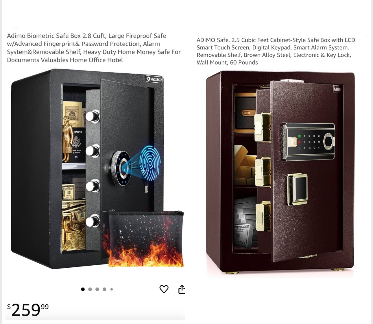 Fireproof Safe Box, 2.5-2.8cu, New With Dents On The Corners