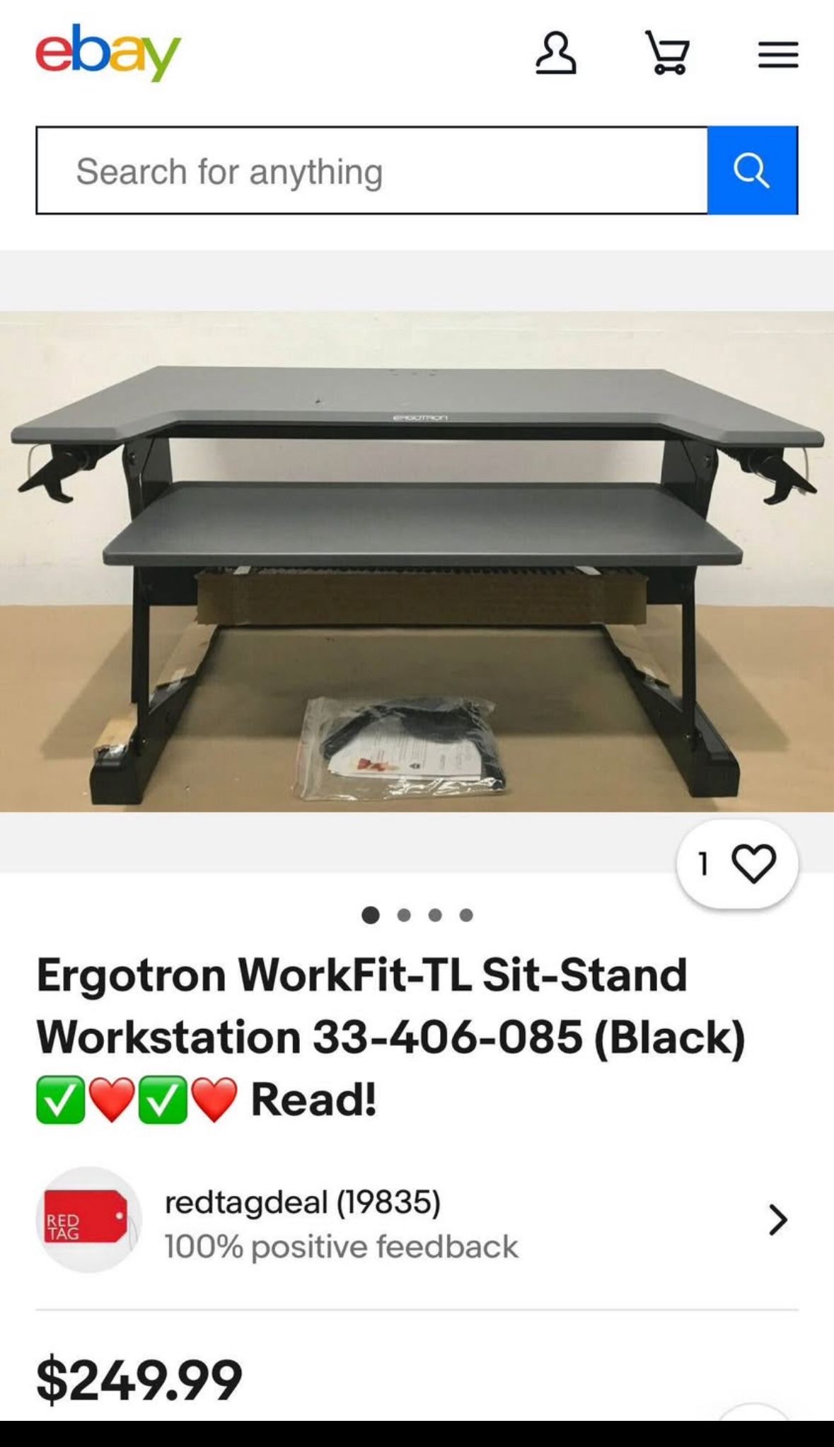 Ergotron Grey Adjustable Workstation