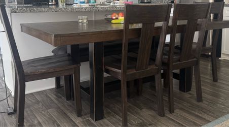 Dining set , leaf, 4 chairs, bench