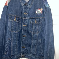 Bradford Exchange SEMPER FI MARINE CORE Denim jacket XL