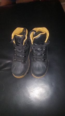 Black timberland boots size 13 kid's