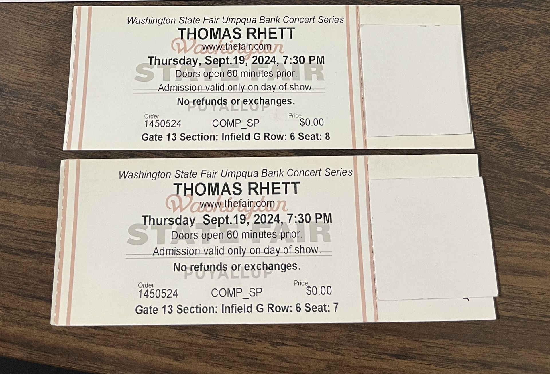 SOLD 2 Thomas Rhett Concert Tickets In Golden Seating