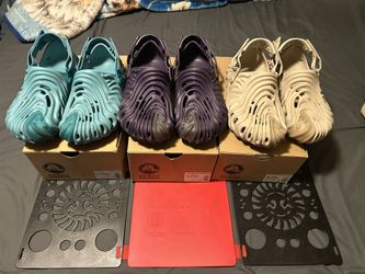 Salehe Bembury Crocs Pollex 3 pairs  Horchata // ube // turquoise  sz 8m/10w