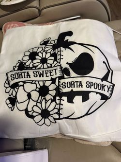 Decorative Halloween Pillow Cover 18x18 white and black